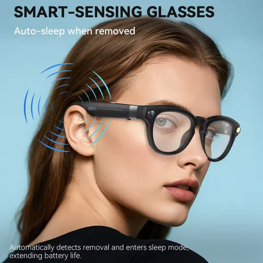 AI Smart Glasses with Bluetooth Call, Camera & Voice Translation