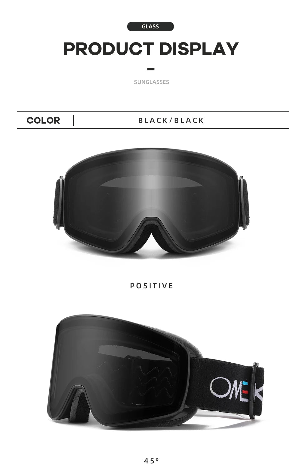 OMEKOL BRAND NEW Double Layers Anti-Fog Ski Goggles Snowmobile Eyewear Outdoor Sport Snow Snowboard Glasses