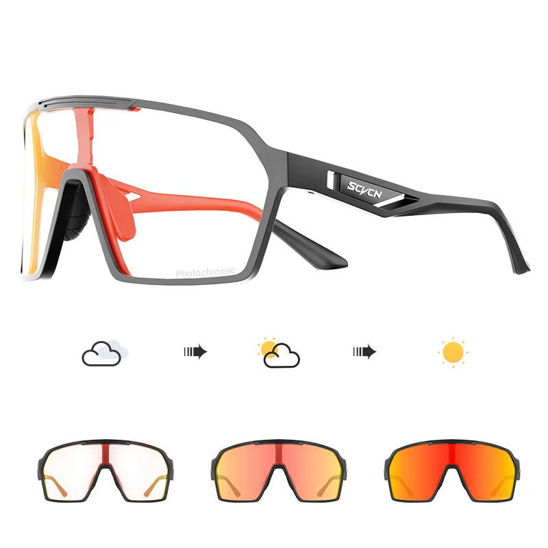 SCVCN Fashion Polarized Sunglasses Cycling Glasses for Men Mountain Bike Eyewear Baseball Sports Goggles Skating Sun Glasses