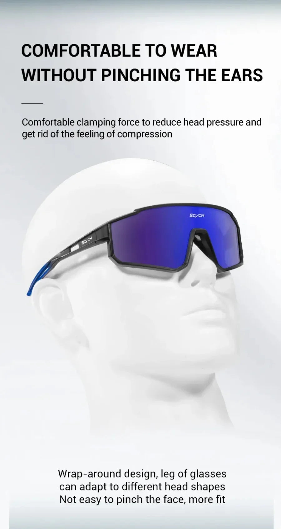 SCVCN UV400 Cycling Glasses Sunglasses for Men Sports Bike Bicycle Hiking Camping Golf Protection Glasses Women Baseball Fashion