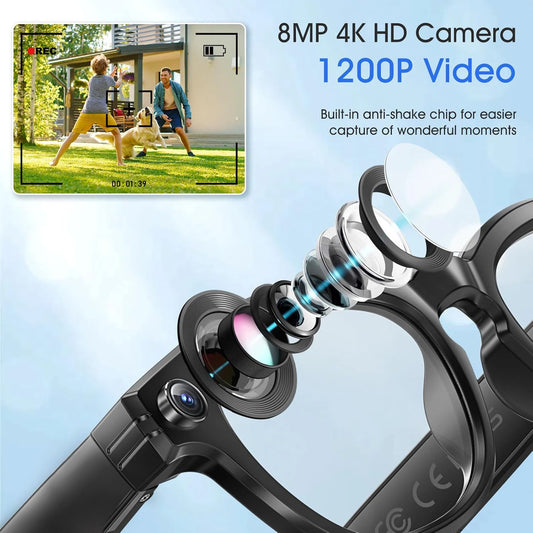GUHUAVMI Smart Glasses | Dual Camera, Color-Changing Lenses & AI Translation | Waterproof