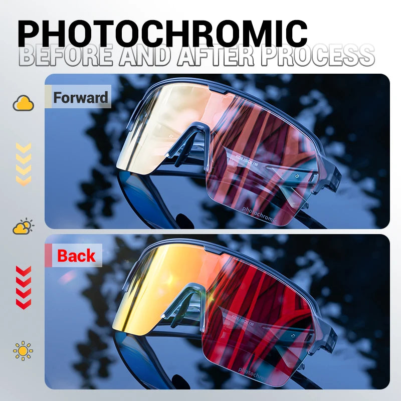 SCVCN Photochromic Cycling Sunglasses Glasses Bike Mountain Bicycle Hiking Golf UV400 Sports Glasses for Men Women Baseball 2025
