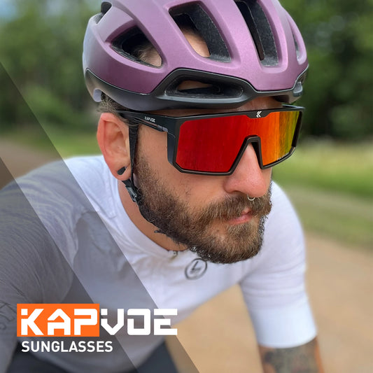 KAPVOE Polarized Cycling Sunglasses | UV400 Sports Glasses for Men & Women | MTB, Baseball