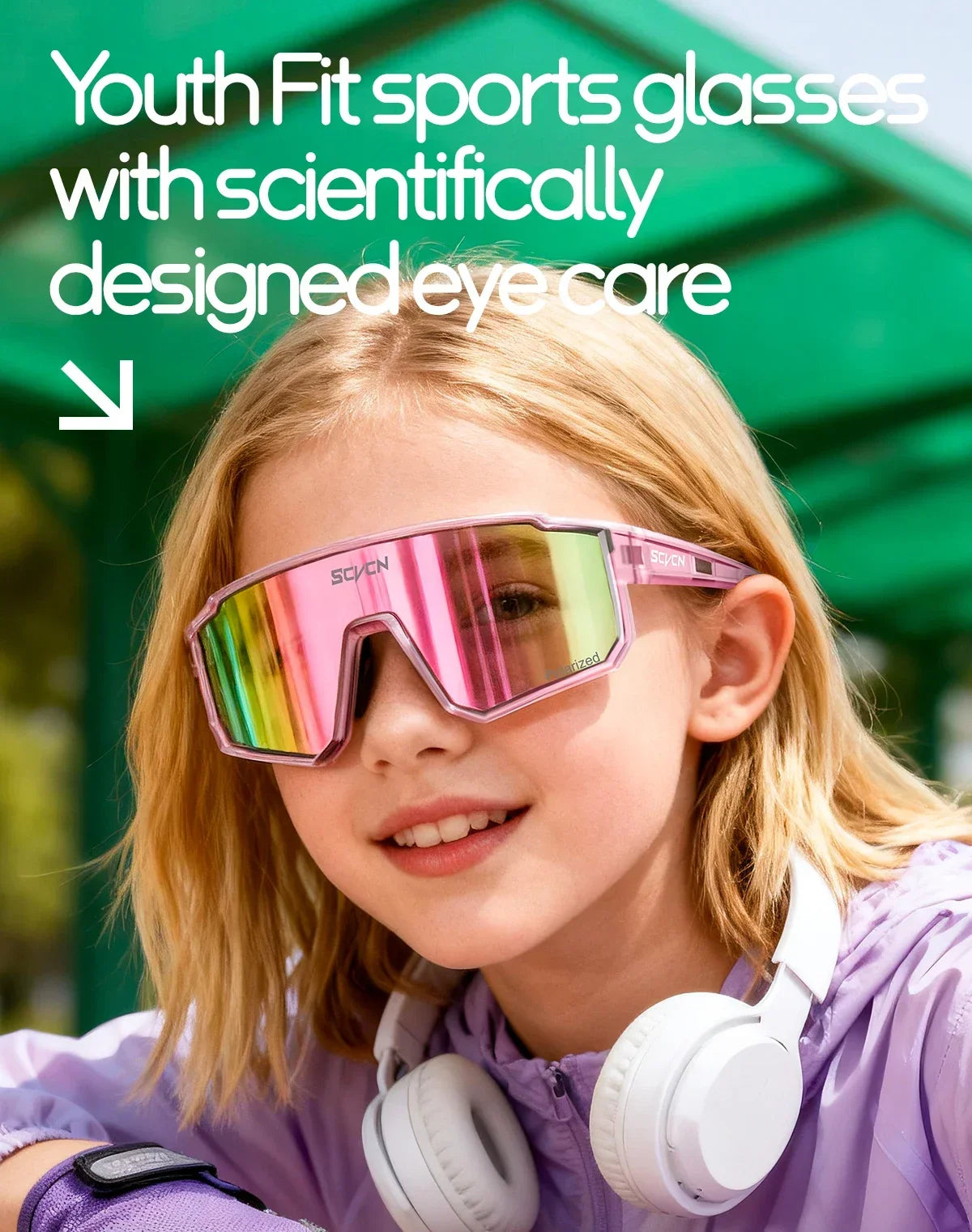 SCVCN Kids Polarized Sports Sunglasses Photochromic UV400 Boy Baseball Glasses Cycling Outdoor Eyewear Running Hiking Sunglasses