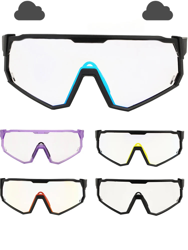 Photochromic Cycling Sunglasses | UV400 Auto-Tint Sports Glasses for Men & Women | MTB, Running