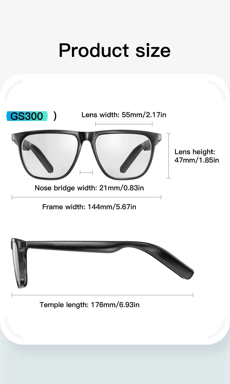 New Smart Glasses UV Protection Lenses Headphone AI Voice Bluetooth Call Gesture Control Outdoor Sport Sunglasses Women Men Gift