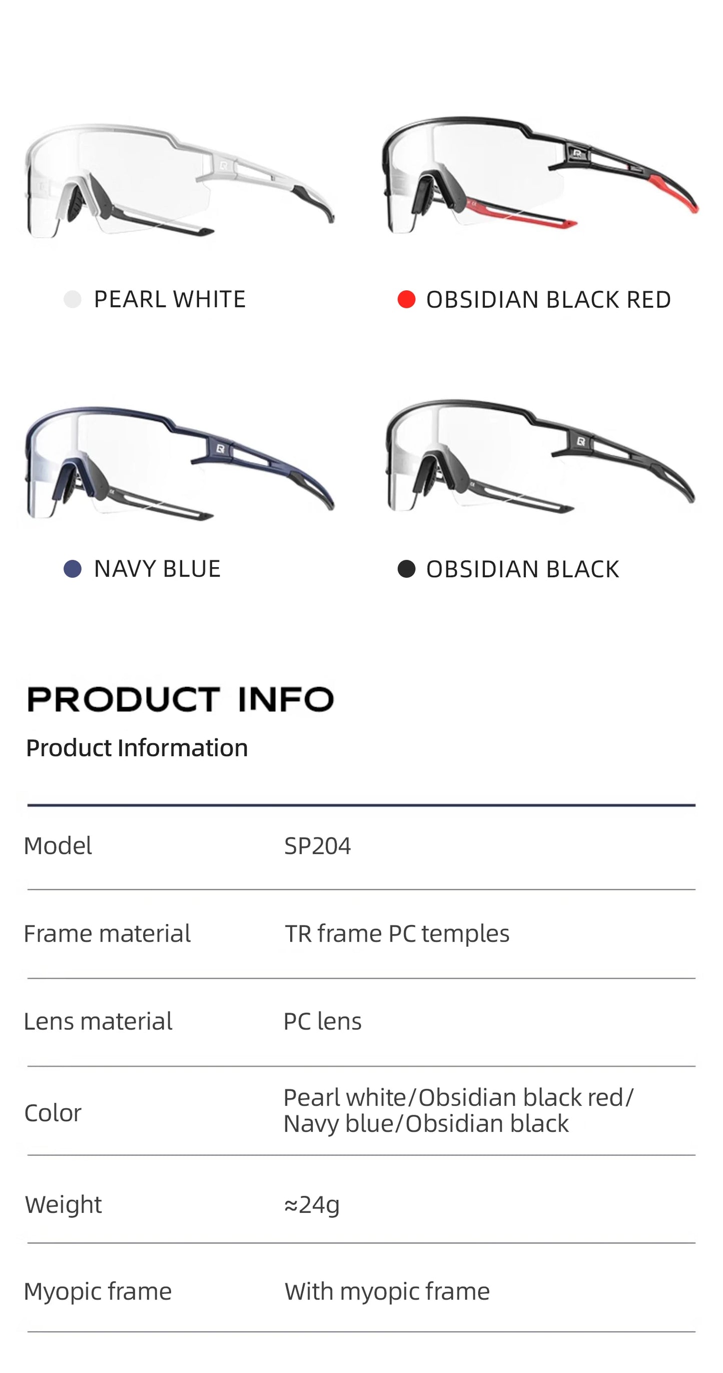 ROCKBROS Photochromic Myopic Cycling Glasses Photosensitive Unisex Running Outdoor Sports Windproof Dustproof Bicycle Accessory