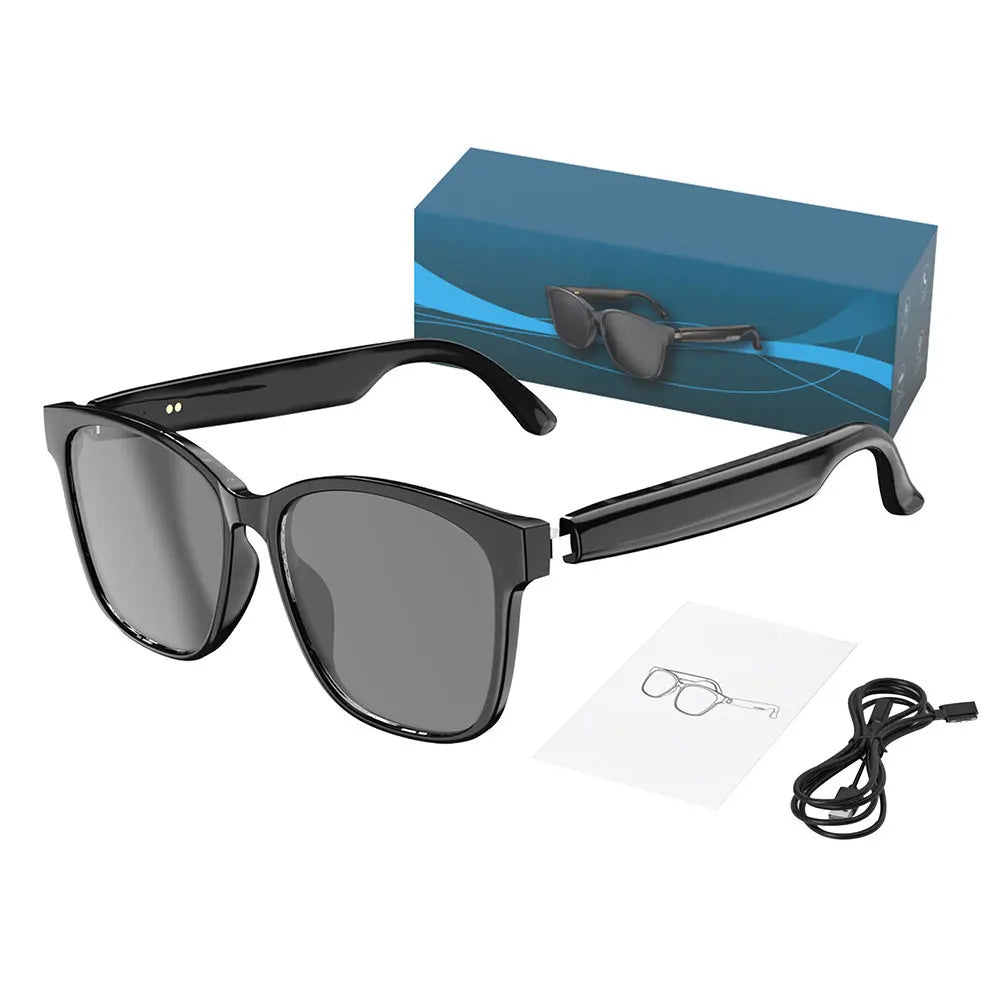 AI Glasses Wireless Earbuds Automatic Voice Translation Audio Glasses Support 75 Languages BT 5.4 for Sports Meeting Recording