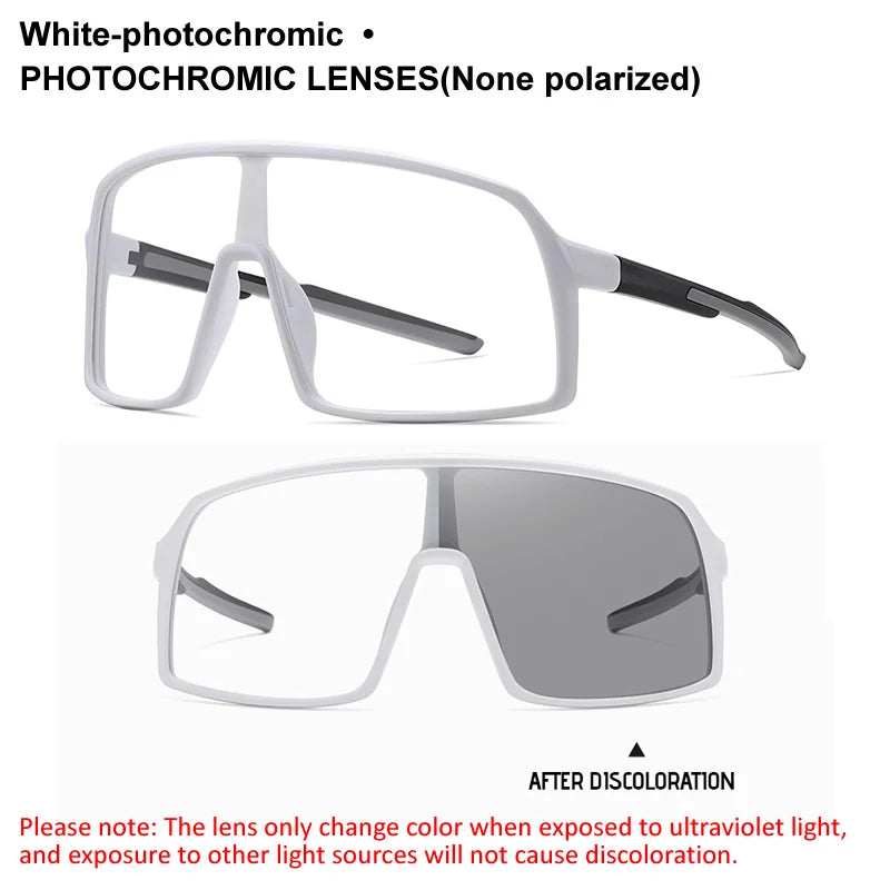 Large Frame UV400 Polarized/Photochromic Sports Cycling Bike Glasses Men Women TR90 MTB Baseball Fishing Softball Sunglasses