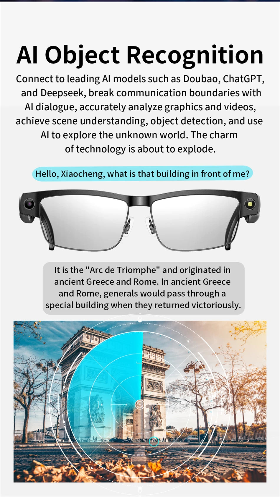 LIGE Smart Glasses Photography Video AI Intelligent Translation Smart Sunglasses Bluetooth Call Music Eyeglasses For Android iOS