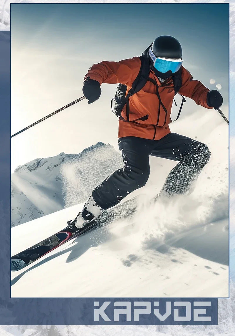 Kapvoe OTG Ski Goggles for Women | UV400 Anti-Fog | Fits Over Glasses | Snowboard & Snowmobile