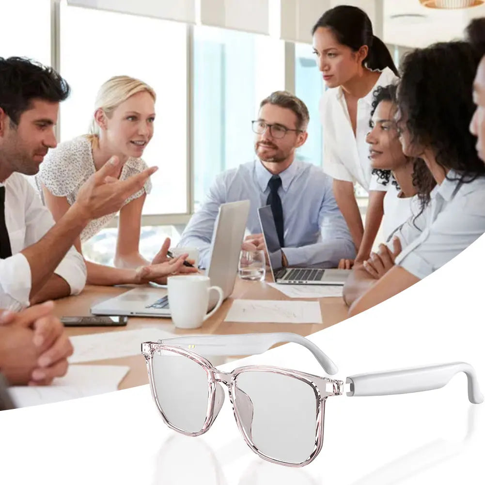 AI Glasses Wireless Earbuds Automatic Voice Translation Audio Glasses Support 75 Languages BT 5.4 for Sports Meeting Recording