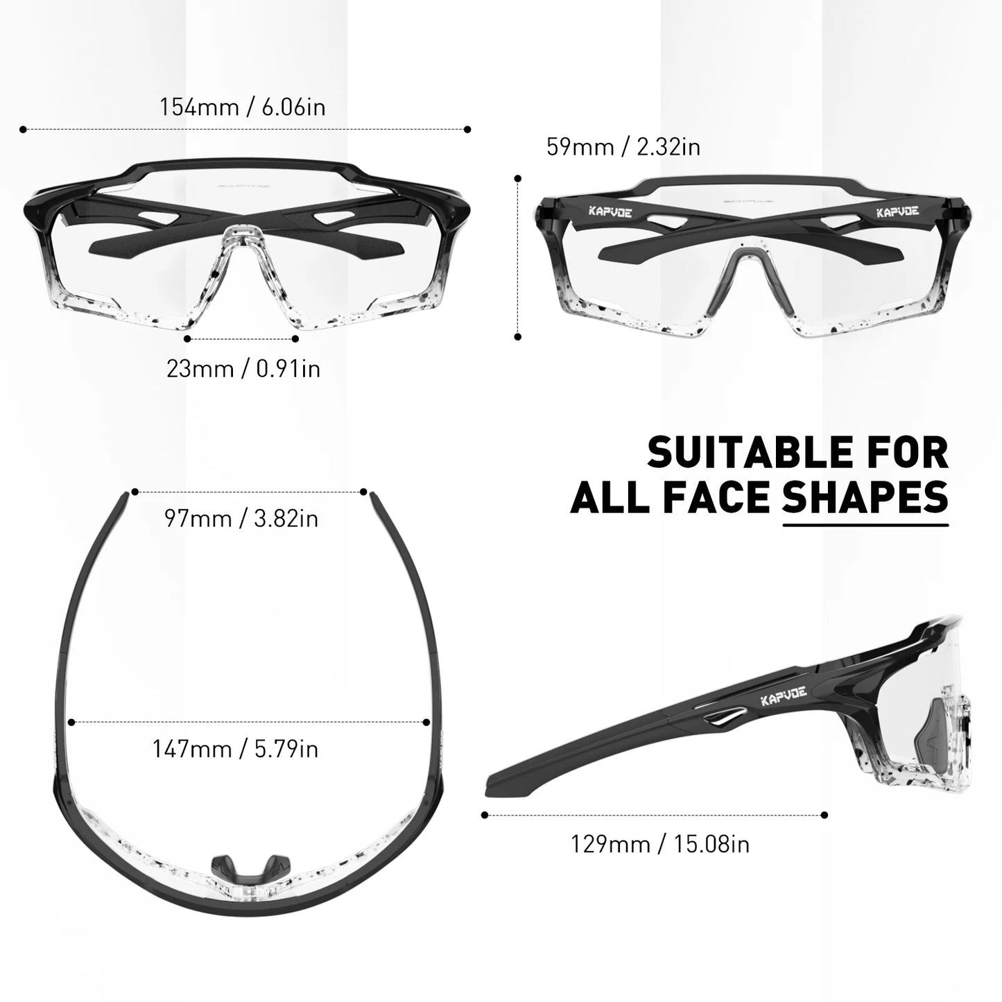 Kapvoe Sunglasses for Man Cycling Glasses MTB Riding Skating UV400 Polarized Fishing Goggles Woman Bike Bicycle Baseball 2025