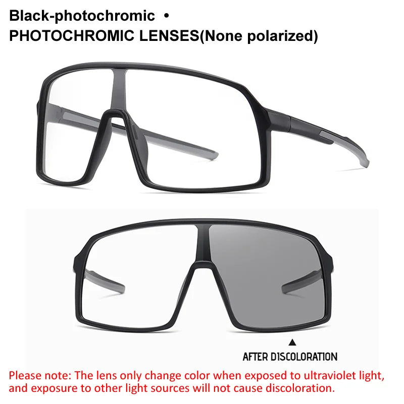 Large Frame UV400 Polarized/Photochromic Sports Cycling Bike Glasses Men Women TR90 MTB Baseball Fishing Softball Sunglasses