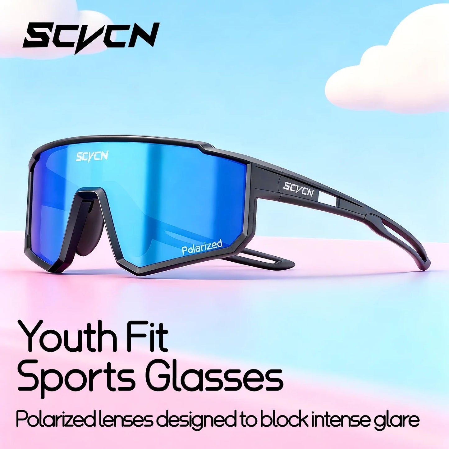 SCVCN Kids Polarized Sports Sunglasses Photochromic UV400 Boy Baseball Glasses Cycling Outdoor Eyewear Running Hiking Sunglasses