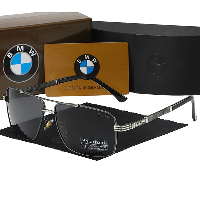 BMW Luxury Polarized Sunglasses for Men | UV400 Anti-Glare Rectangle Frame
