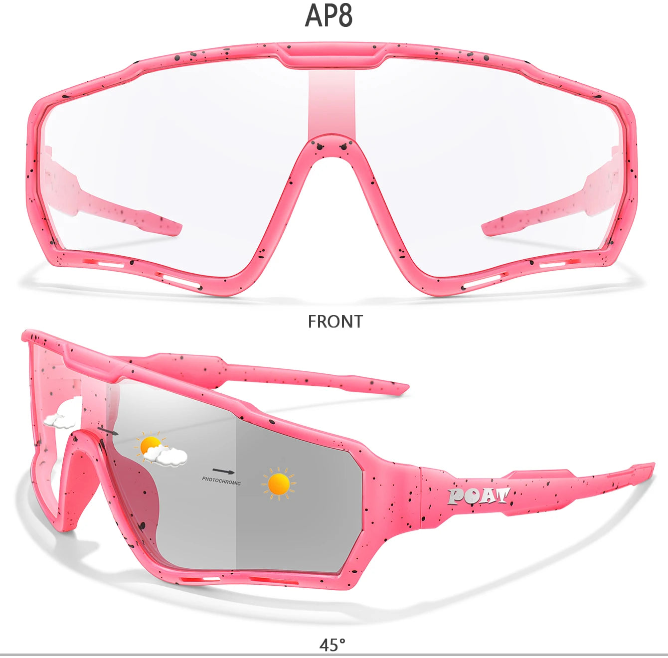 POAT Brand New Style Photochromic Sunglasses Sports Men Women MTB Bike Bicycle Eyewear Cycling Fishing Running Glasses