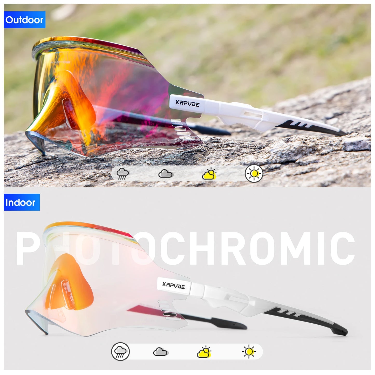 KAPVOE Cycling Sunglasses Cycling Glasses UV400 MTB Bicycle Eyewear Outdoor Sports Goggles Women Men Road Bike Racing Equipment