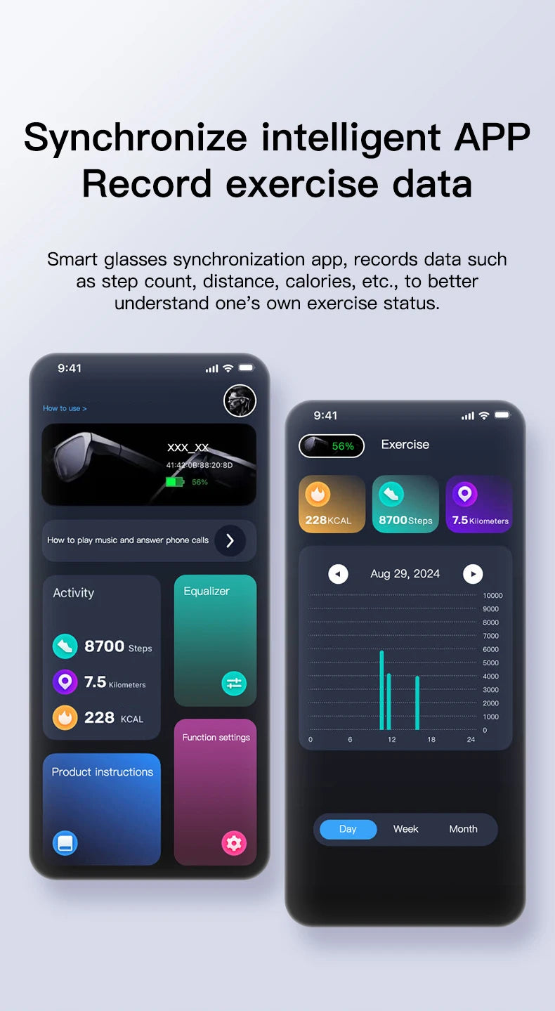 New Smart Glasses UV Protection Lenses Headphone AI Voice Bluetooth Call Gesture Control Outdoor Sport Sunglasses Women Men Gift
