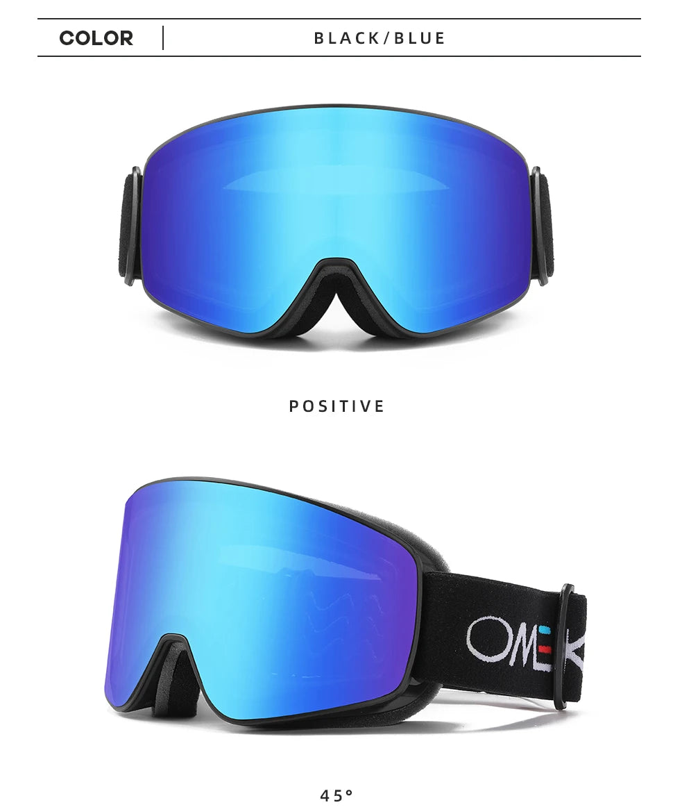 OMEKOL BRAND NEW Double Layers Anti-Fog Ski Goggles Snowmobile Eyewear Outdoor Sport Snow Snowboard Glasses
