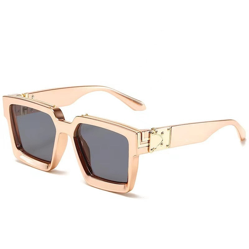 New Diamond Inlaid Fashion Square Large Frame Sunglasses Trend Retro UV Radiation Proof Summer Women&#39;s Outdoor Sunglasses