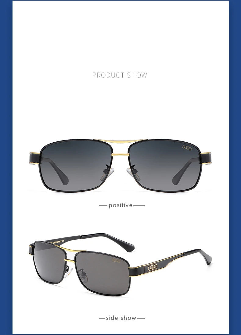 Audi UV400 Polarized Rectangle Sunglasses Glasses for Men Women Driving Motorcycle Outdoor Cycling Glasses with AntiGlare Lens