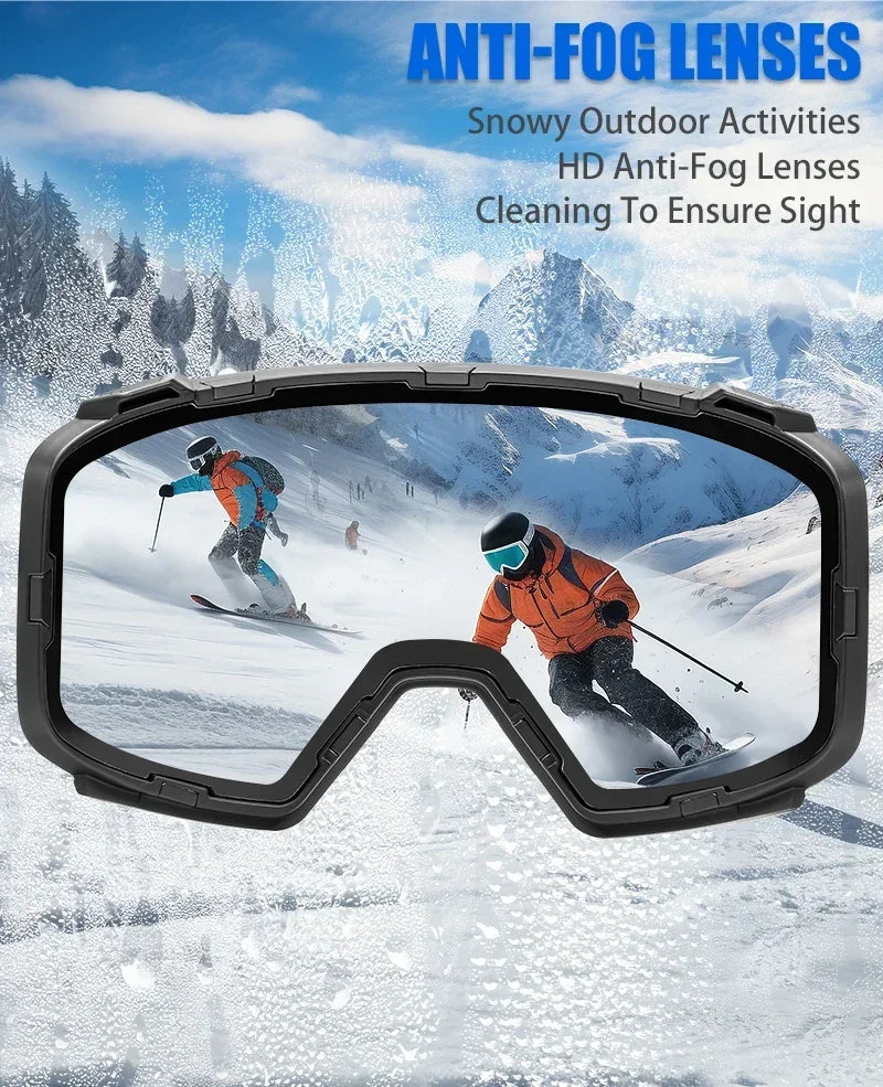 Kapvoe Magnetic Ski Goggles | UV400 Anti-Fog | Men & Women | Snowboard & Snowmobile