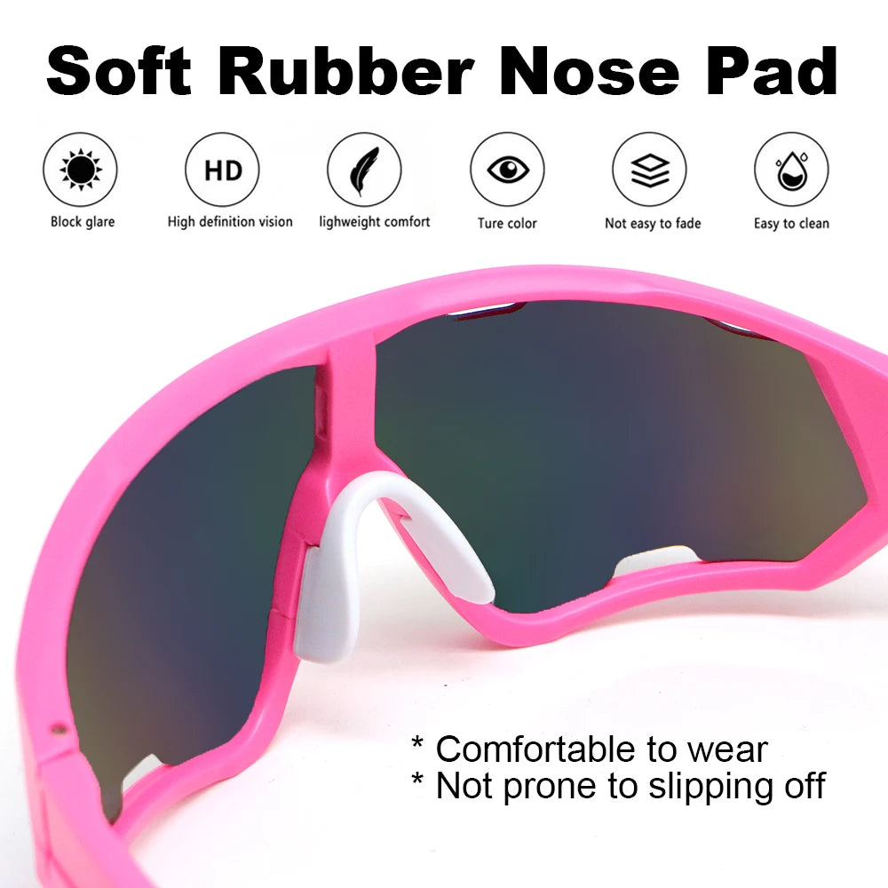 Pink Cycling Glasses Women Girl Mountain Road Bike Sunglasses MTB Sports Goggles Bicycle Triathlon Running Bike Outdoor Baseball