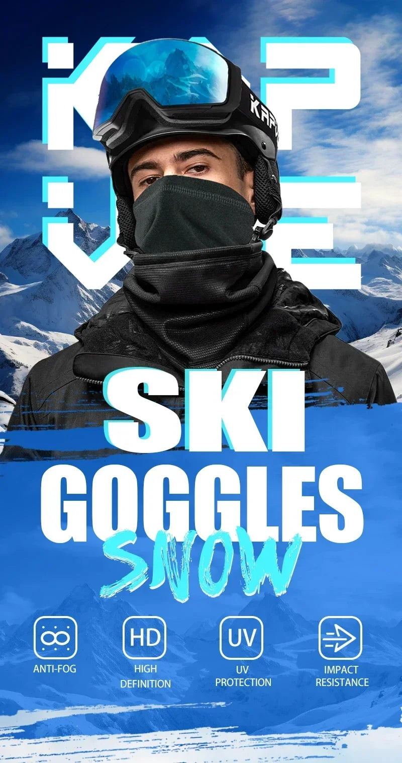Kapvoe Magnetic Ski Goggles | UV400 Anti-Fog | Men & Women | Snowboard & Snowmobile