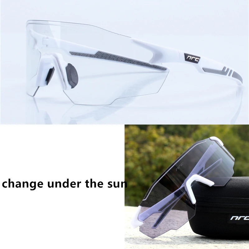 NRC Cycling Sunglasses 1lens UV400 TR90 Sports Bicycle Glasses MTB Mountain Bike Fishing Hiking Riding Eyewear for Men Women