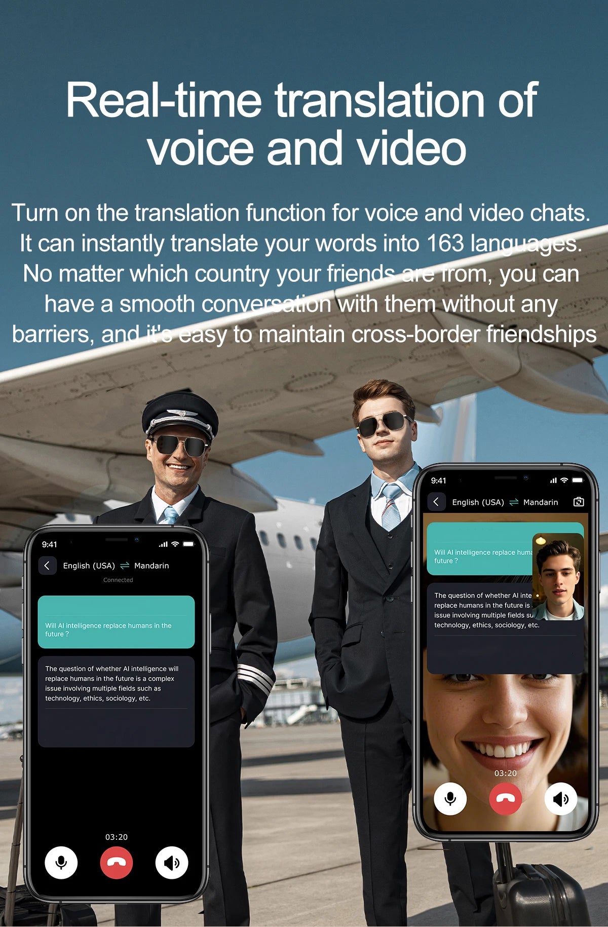 696 AI Voice Video Call Real-time Translation Intelligent Question Answering Smart Glasses UV Protection Sport BT Sunglasses