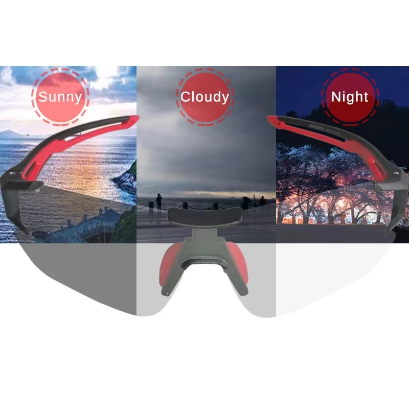 ROCKBROS Cycling Photochromic Glasses UV400  Bicycle Glasses Eyewear Ultralight MTB Sunglasses Fishing Bike Glasses Equipment