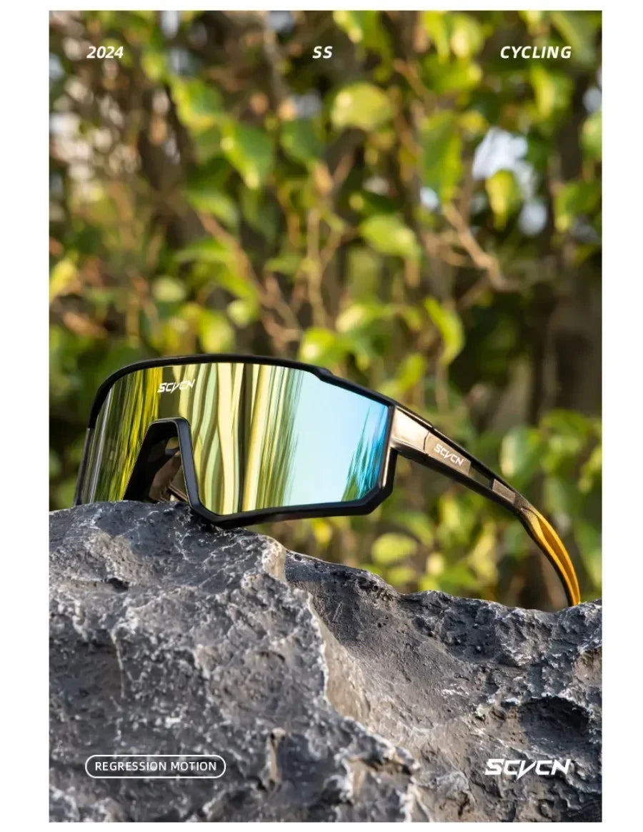 SCVCN UV400 Cycling Glasses Sunglasses for Men Sports Bike Bicycle Hiking Camping Golf Protection Glasses Women Baseball Fashion