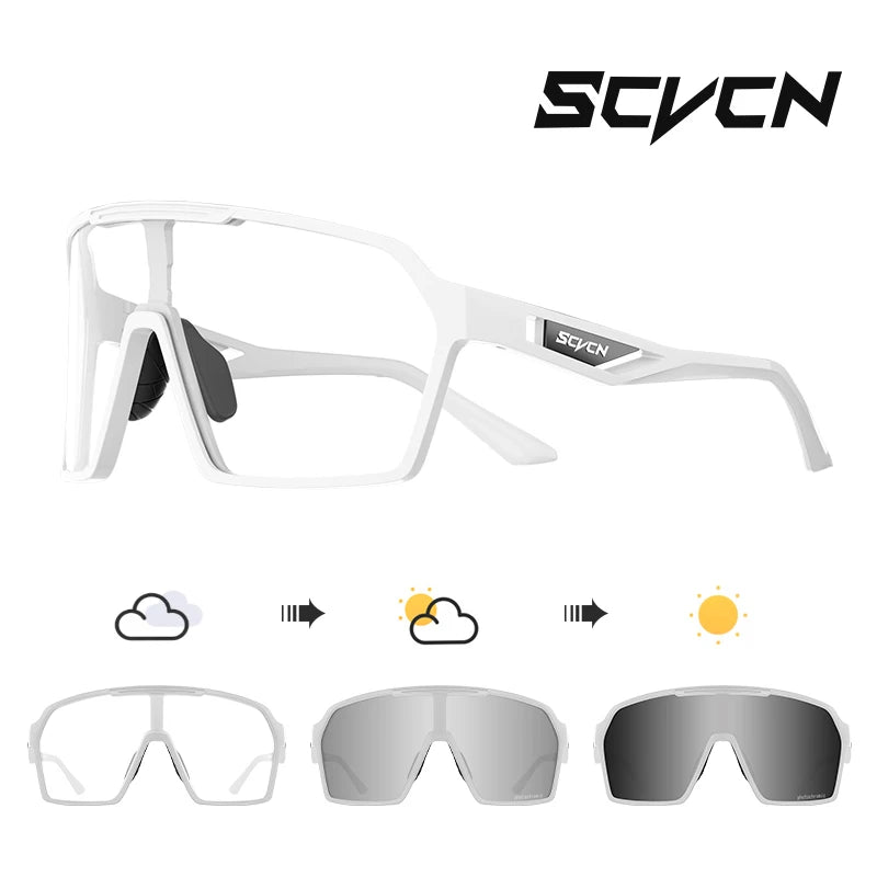 SCVCN Fashion Polarized Sunglasses Cycling Glasses for Men Mountain Bike Eyewear Baseball Sports Goggles Skating Sun Glasses