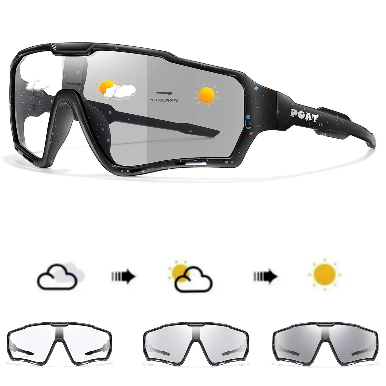 POAT Brand New Style Photochromic Sunglasses Sports Men Women MTB Bike Bicycle Eyewear Cycling Fishing Running Glasses