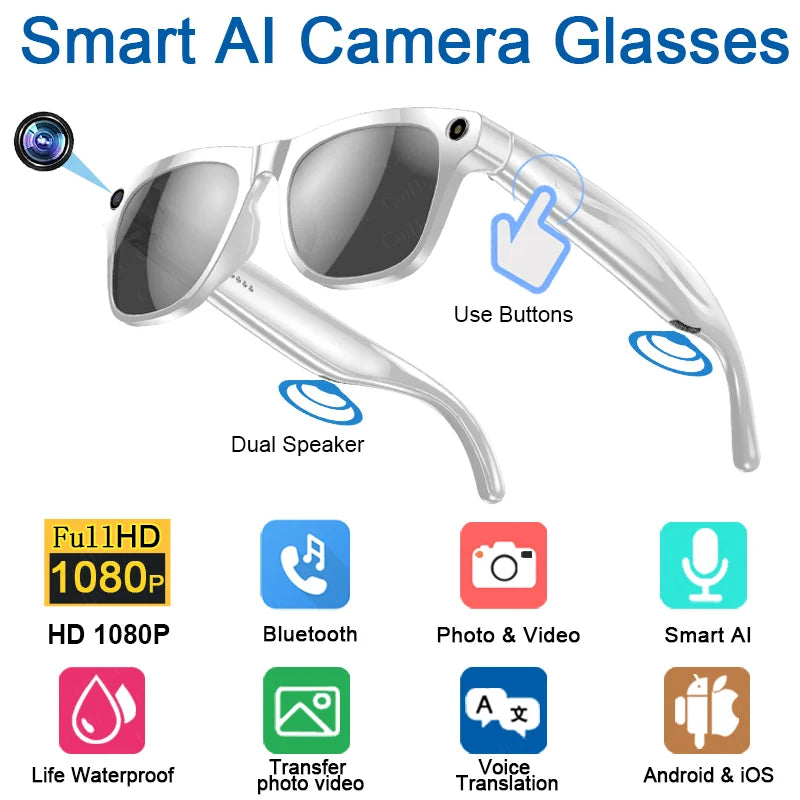Xiaomi Mijia Smart Glasses | Bluetooth Call, Camera & Color-Changing Lenses