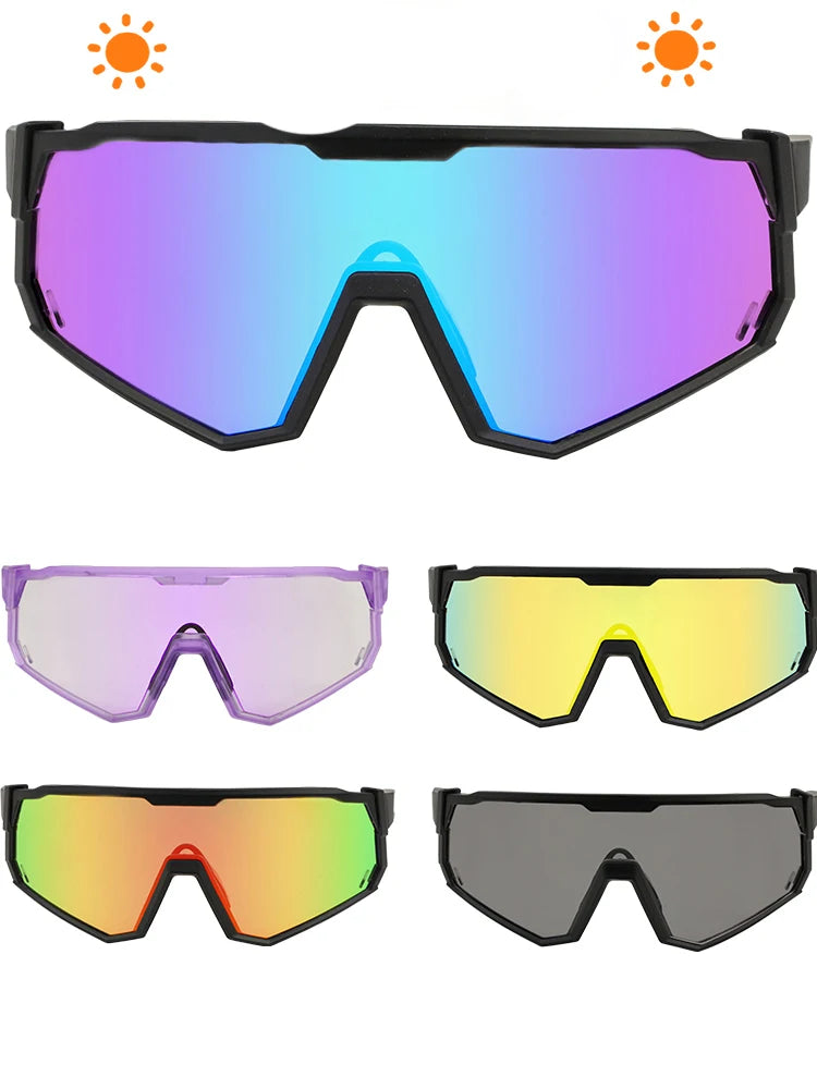 Photochromic Cycling Sunglasses | UV400 Auto-Tint Sports Glasses for Men & Women | MTB, Running