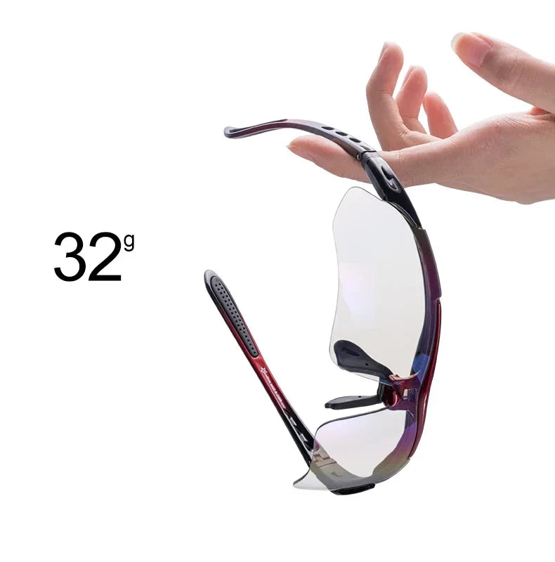 ROCKBROS Cycling Photochromic Glasses UV400  Bicycle Glasses Eyewear Ultralight MTB Sunglasses Fishing Bike Glasses Equipment