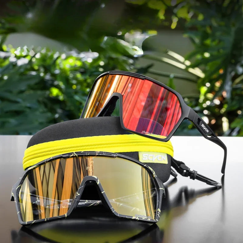 SCVCN Fashion Polarized Sunglasses Cycling Glasses for Men Mountain Bike Eyewear Baseball Sports Goggles Skating Sun Glasses
