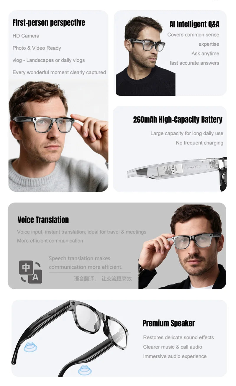 Xiaomi Mijia Smart Glasses | Bluetooth Call, Camera & Color-Changing Lenses