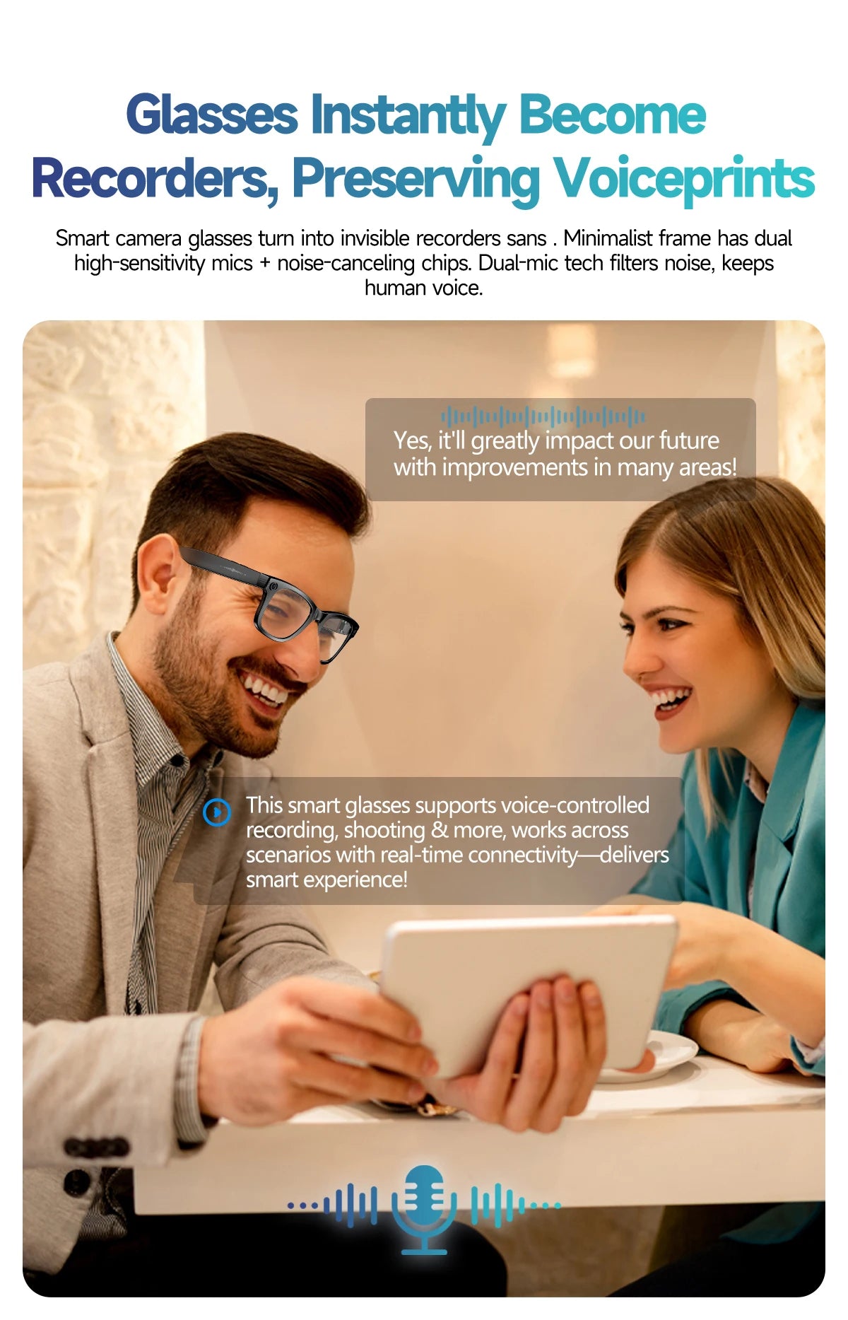 LIGE New AI Glasses HD Anti-shake Camera Video Recording Smart Glasses Voice Call Wireless Bluetooth Call Translation Sunglasses