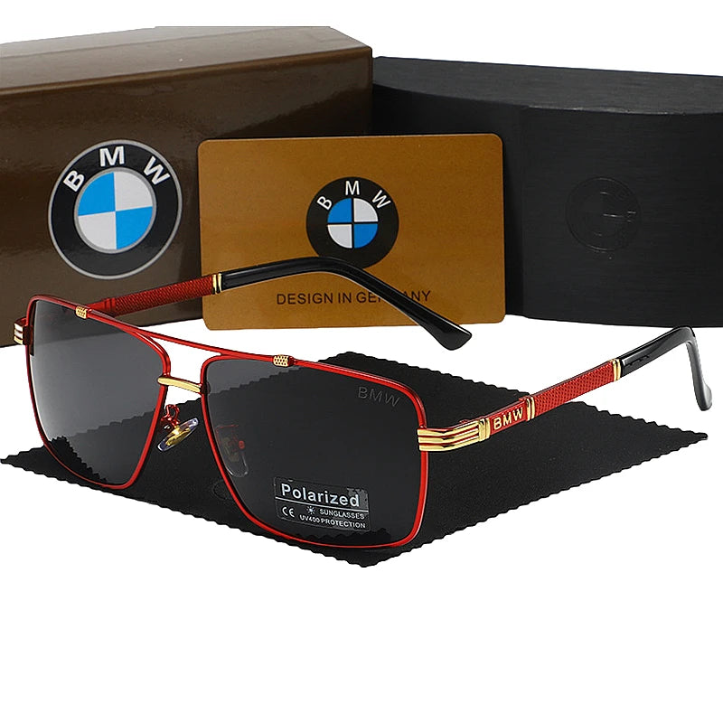 BMW Luxury Polarized Sunglasses for Men | UV400 Anti-Glare Rectangle Frame