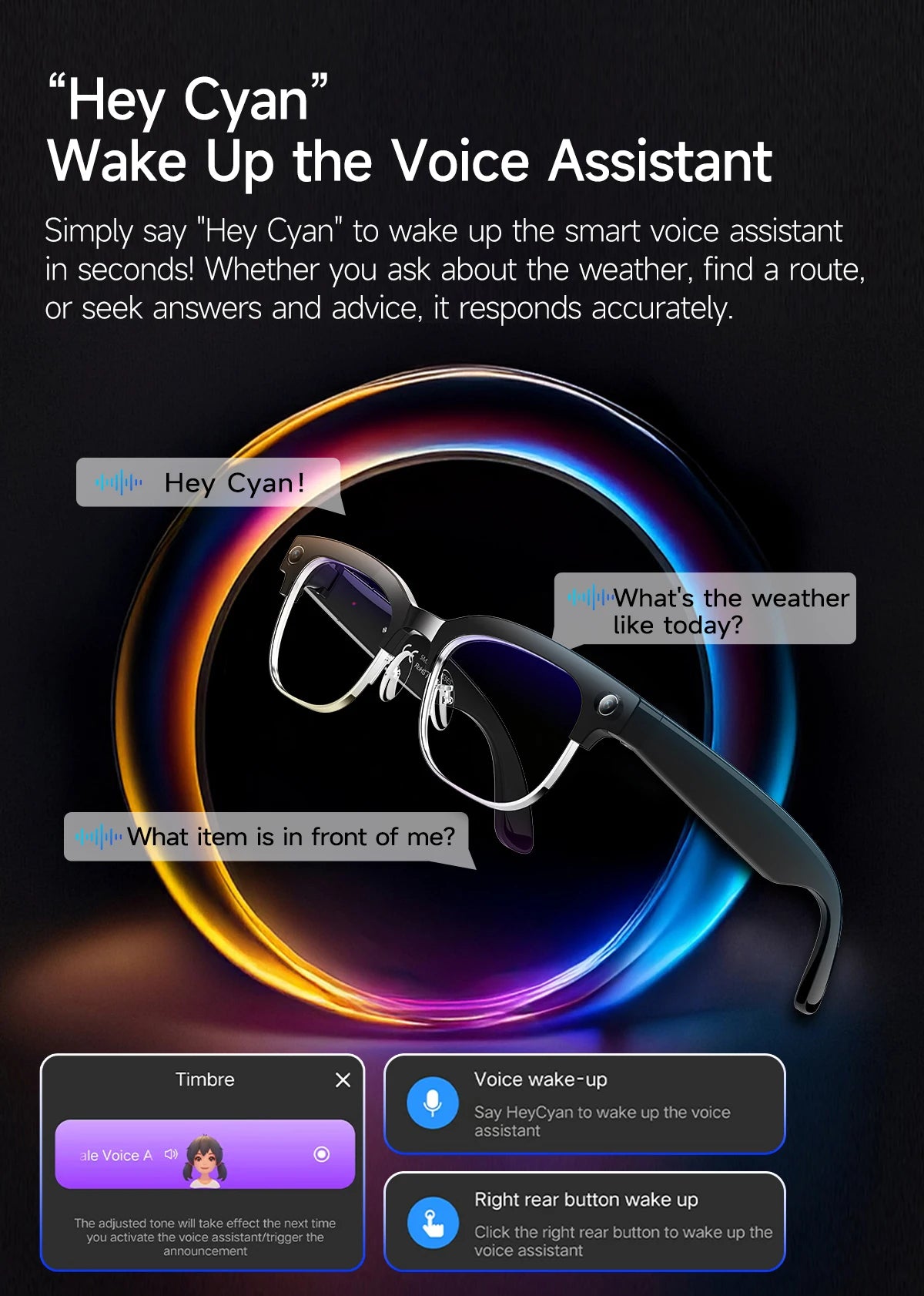 AI Smart Glasses 8 Million Pixels Recording Videos Photo Recognition Answer Translation 290mAh IP66 Waterproof Bluetooth Glasses