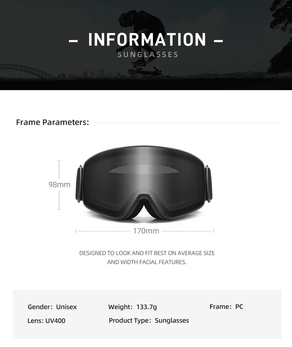 OMEKOL BRAND NEW Double Layers Anti-Fog Ski Goggles Snowmobile Eyewear Outdoor Sport Snow Snowboard Glasses