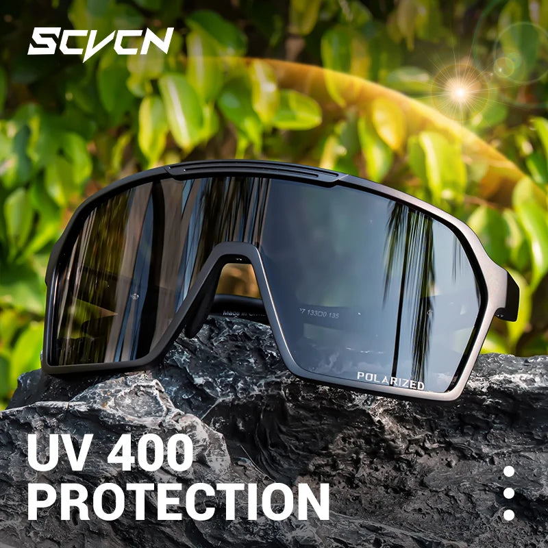 SCVCN Fashion Polarized Sunglasses Cycling Glasses for Men Mountain Bike Eyewear Baseball Sports Goggles Skating Sun Glasses