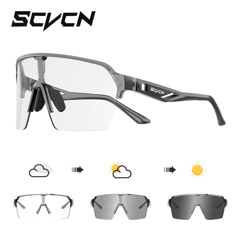 SCVCN Photochromic Cycling Sunglasses Glasses Bike Mountain Bicycle Hiking Golf UV400 Sports Glasses for Men Women Baseball 2025
