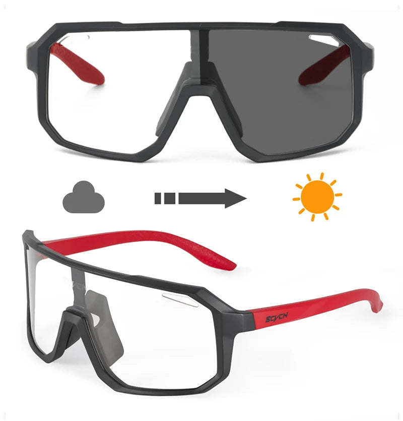 SCVCN Photochromic Cycling Sunglasses MTB Glasses Road Bike Cycling UV400 Goggles Men Women Outdoor Bicycle Sports Eyewear New