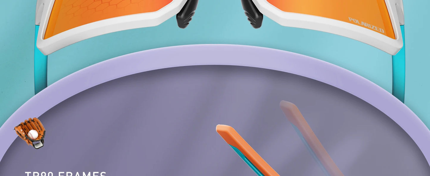 Kapvoe Kids Sports Sunglasses Polarized Cycling Glasses Teenagers UV400 Eyewear Boys and Girls Sports Running Biking Baseball