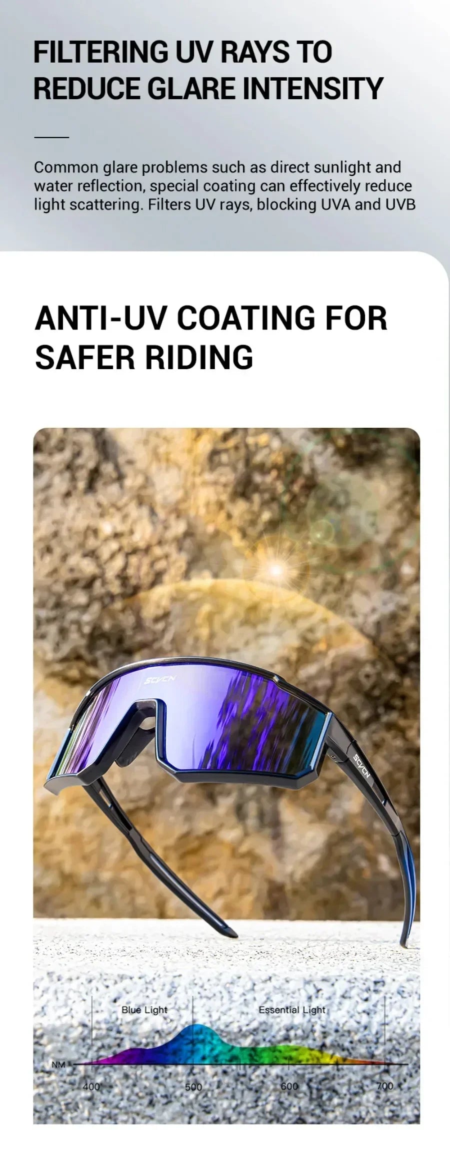 SCVCN UV400 Cycling Glasses Sunglasses for Men Sports Bike Bicycle Hiking Camping Golf Protection Glasses Women Baseball Fashion