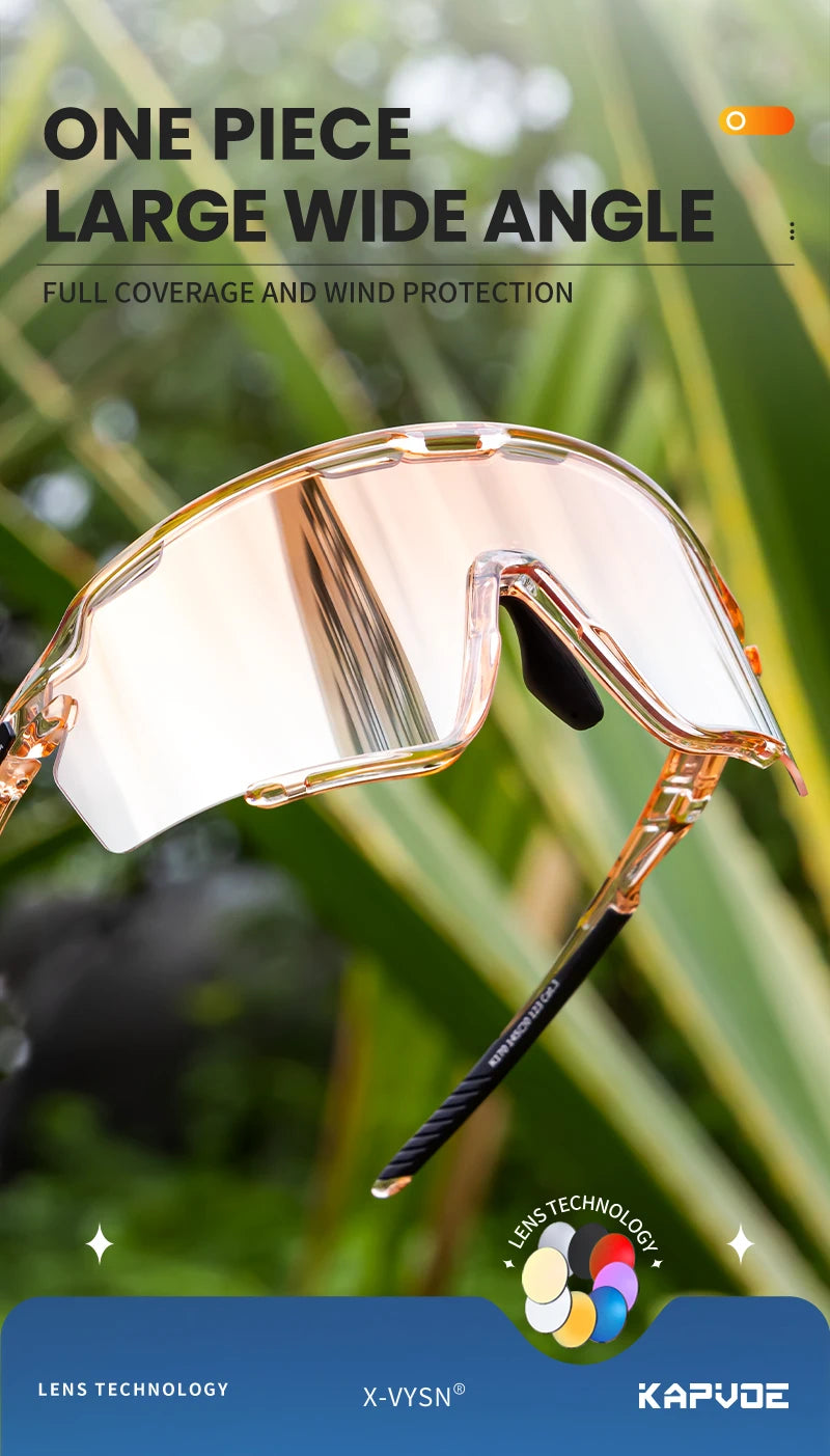 KAPVOE New Outdoor Cycling Glasses Mountain Bike Sunglasses MTB Sports Men Women UV400 Baseball Running Triathlon Golf Driving